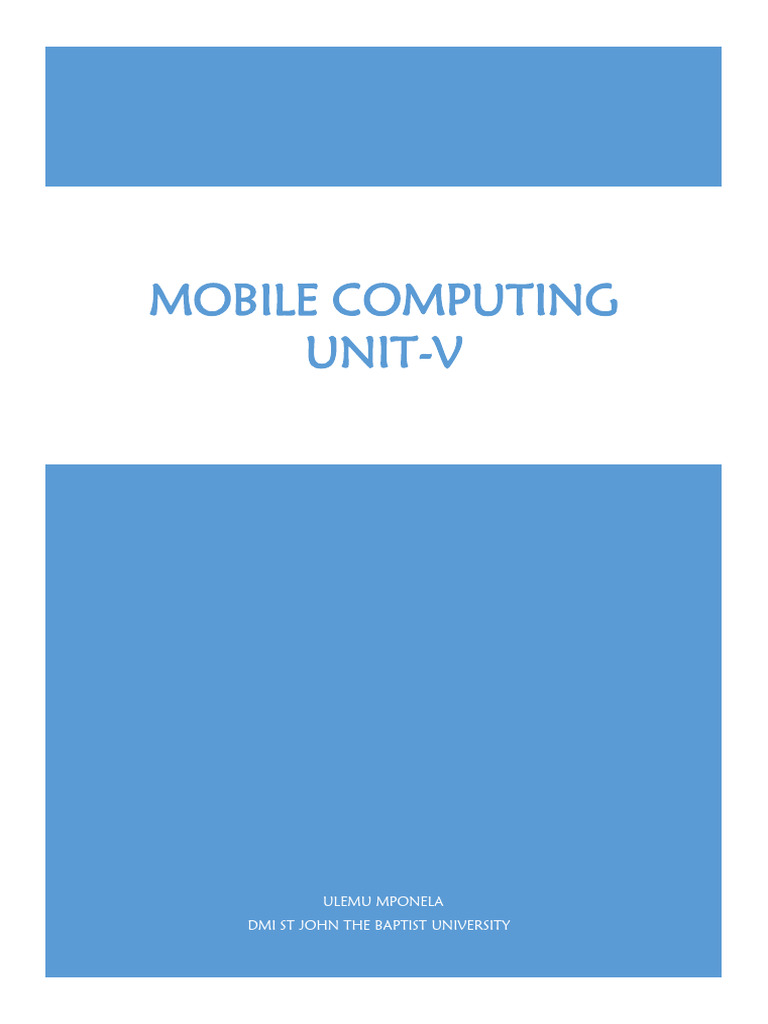 Symbian OS and Mobile Computing Overview | PDF | Android (Operating ...
