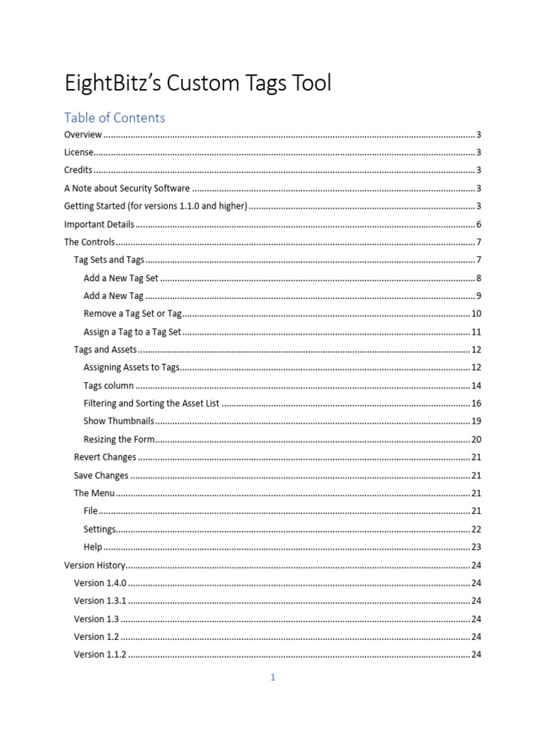 EightBitz's Custom Tags Documentation | PDF | Computer File | Tag ...