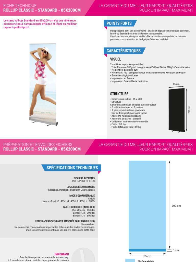 Dimensions Roll-Up Standard 85x200 cm | PDF