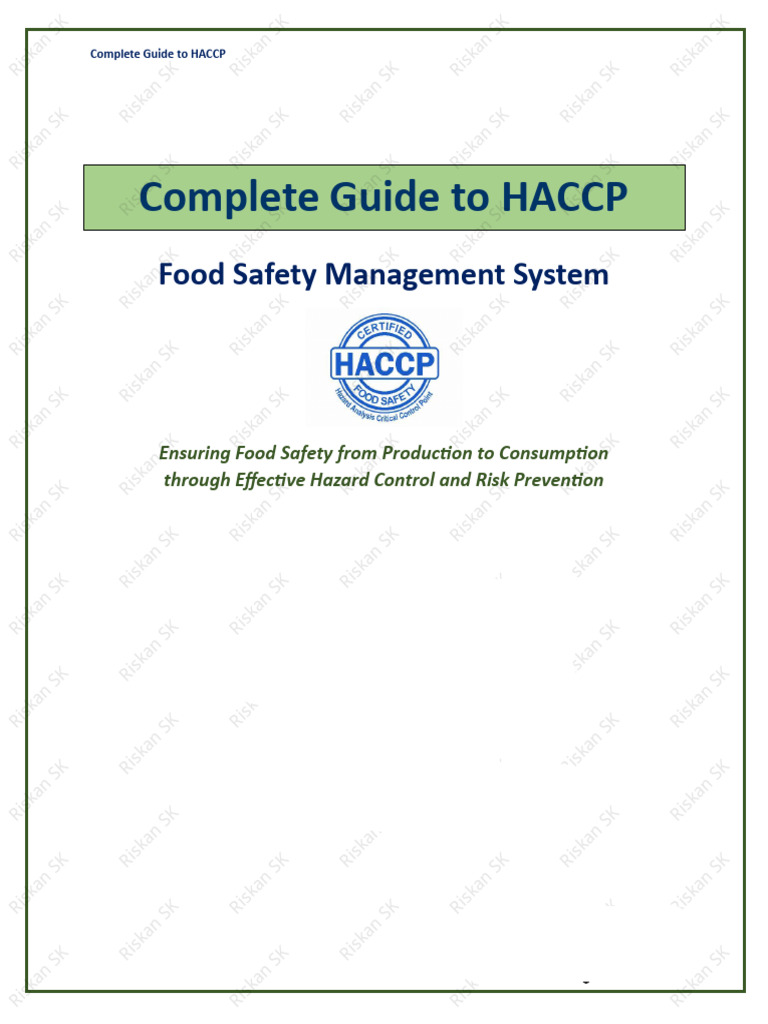 HACCP: Essential Food Safety Guide | PDF | Hazard Analysis And Critical ...