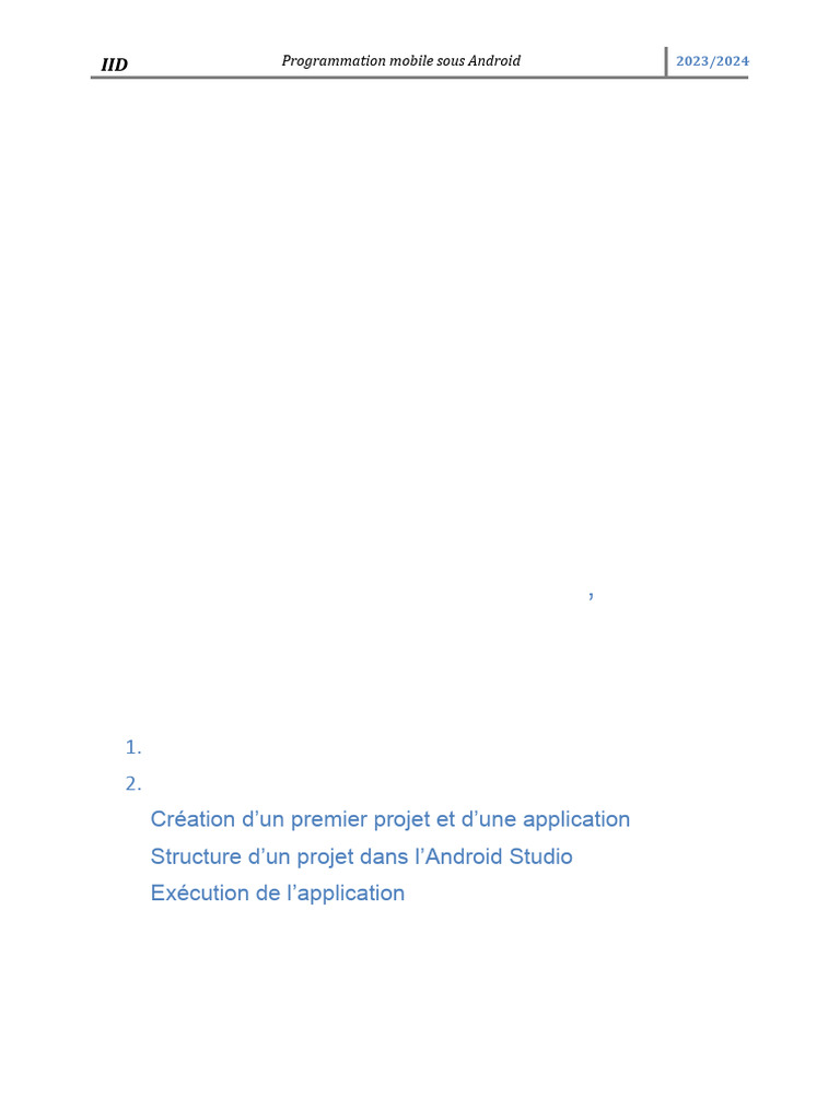 Programmation Mobile Android 2023/2024 | PDF | Java (technique ...