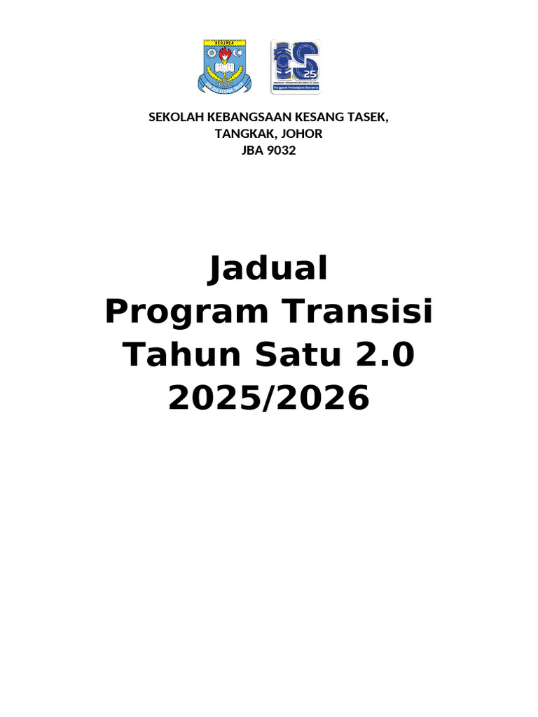 Program Transisi Tahun 1 2025/2026 | PDF