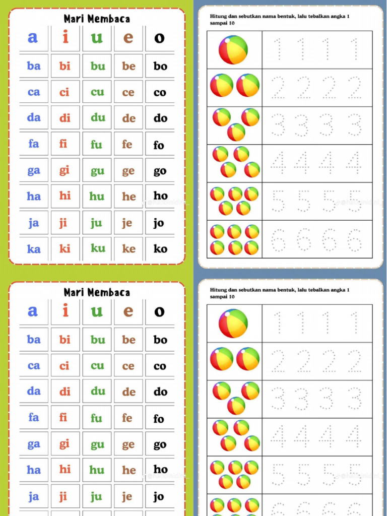 Latihan Baca Anak TK | PDF