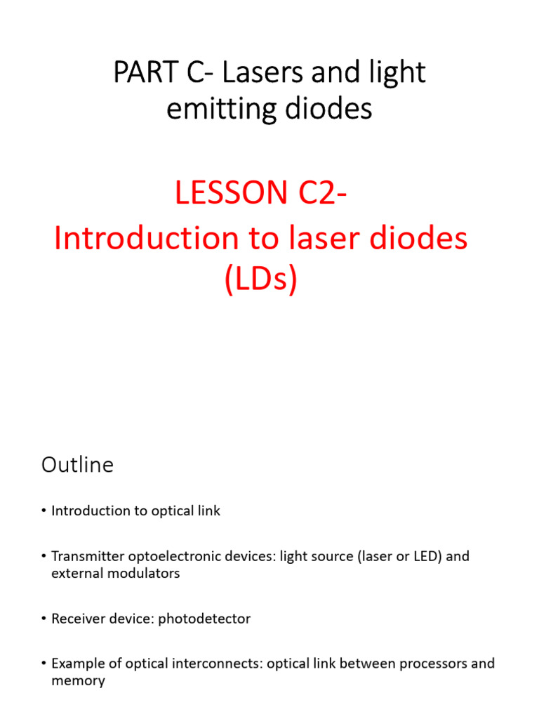 Laser Diodes for Optical Links | PDF | Laser | Laser Diode