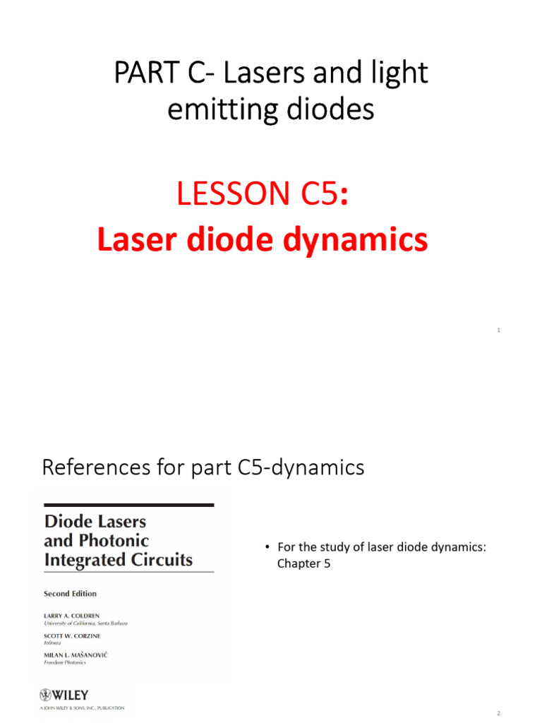 Laser Diode Dynamics and Modulation | PDF | Laser | Frequency Modulation