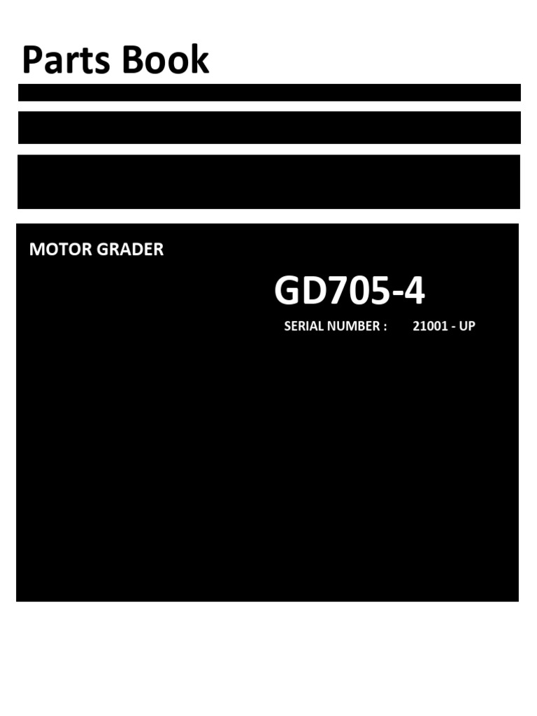 GD705-4 Motor Grader Parts Manual | PDF | Washer (Hardware ...