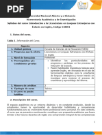 Plan de Estudios Licenciatura en Inglés UNAD | PDF | Plan de estudios ...