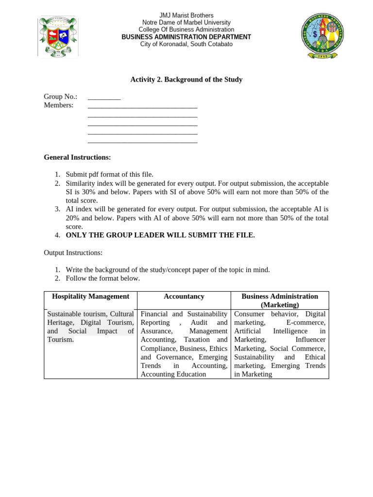Activity 2. Background of The Study | PDF | Marketing | Artificial ...