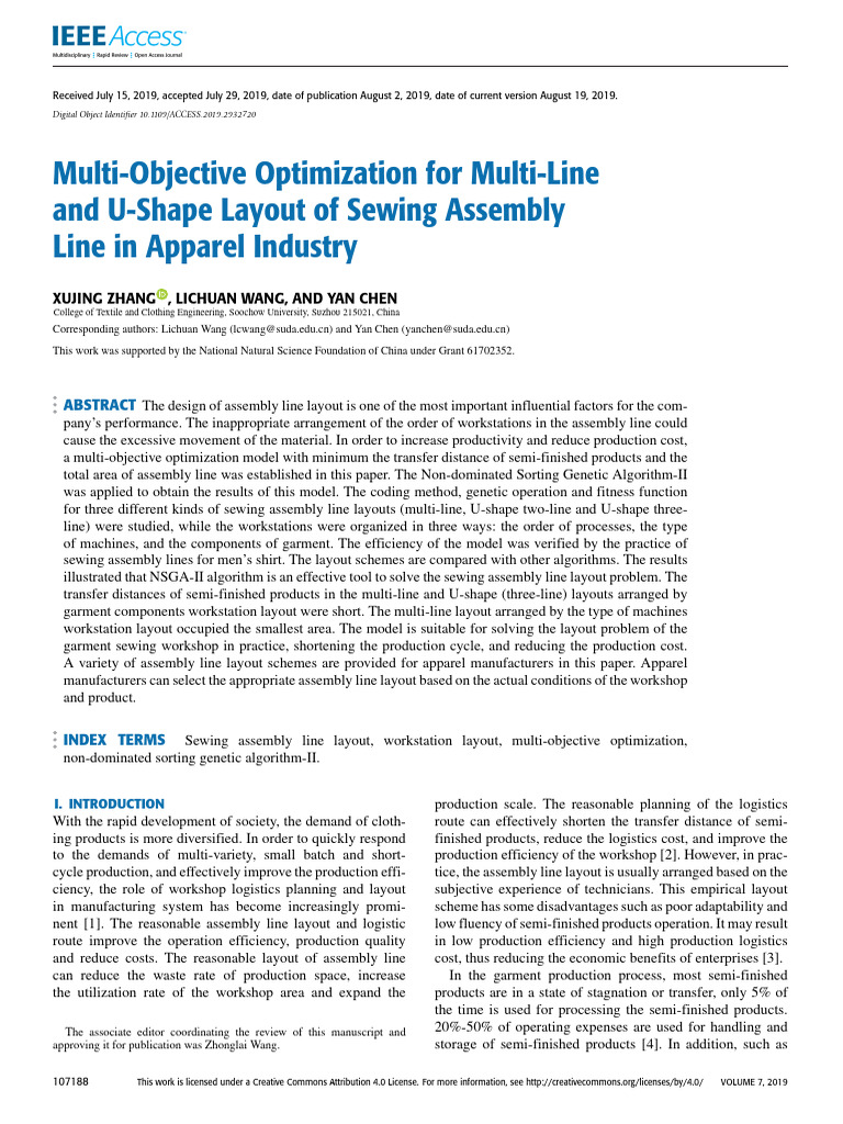 Multi-Objective Sewing Line Layout Optimization | PDF | Mathematical ...