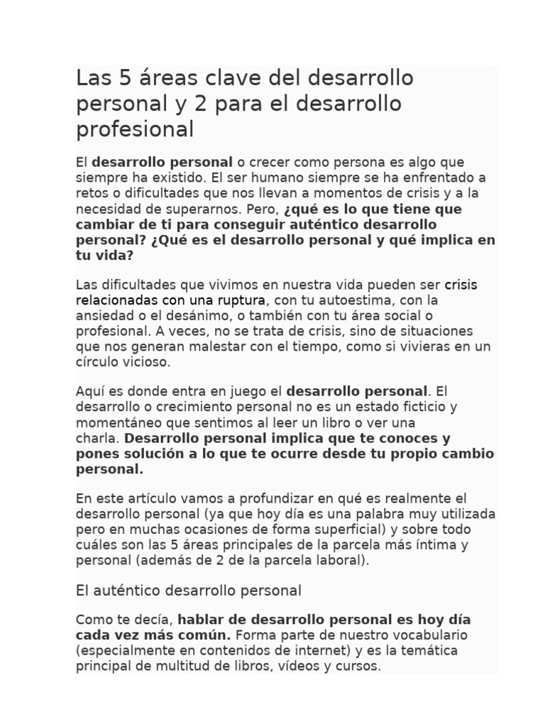 5 Claves para el Desarrollo Personal | PDF | Desarrollo personal ...