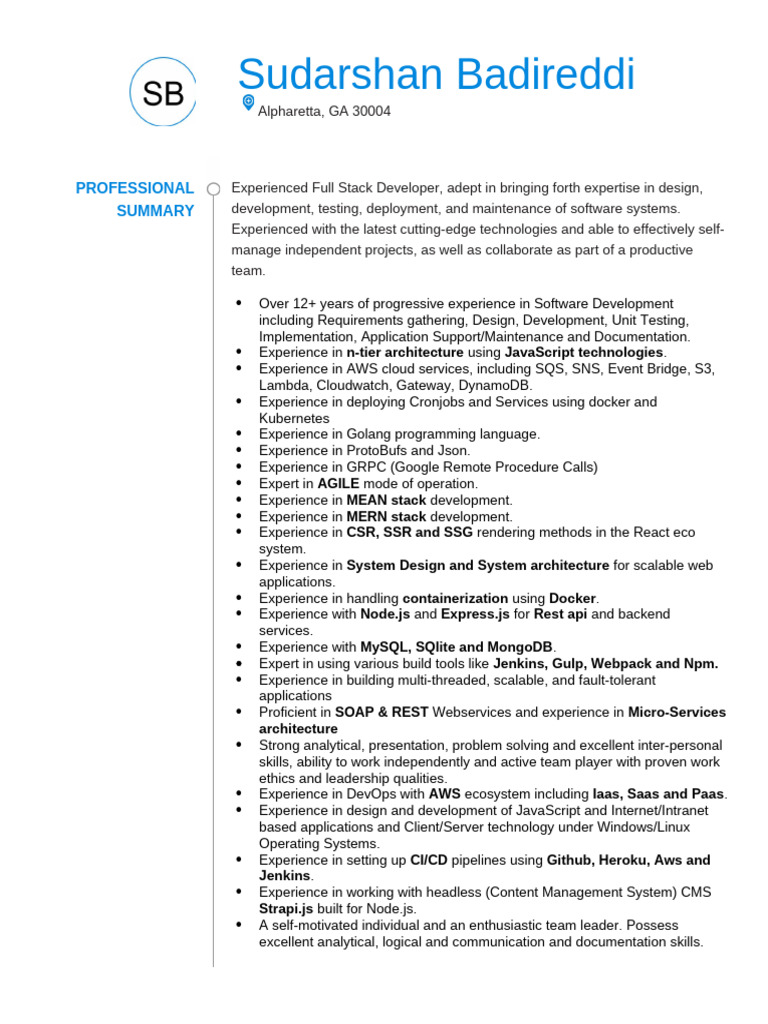 Full Stack Developer Expertise Overview | PDF | Amazon Web Services ...