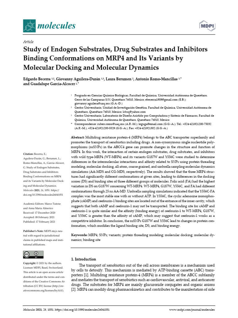 Study of Endogen Substrates Drug Substrates and In | PDF | Proteins ...