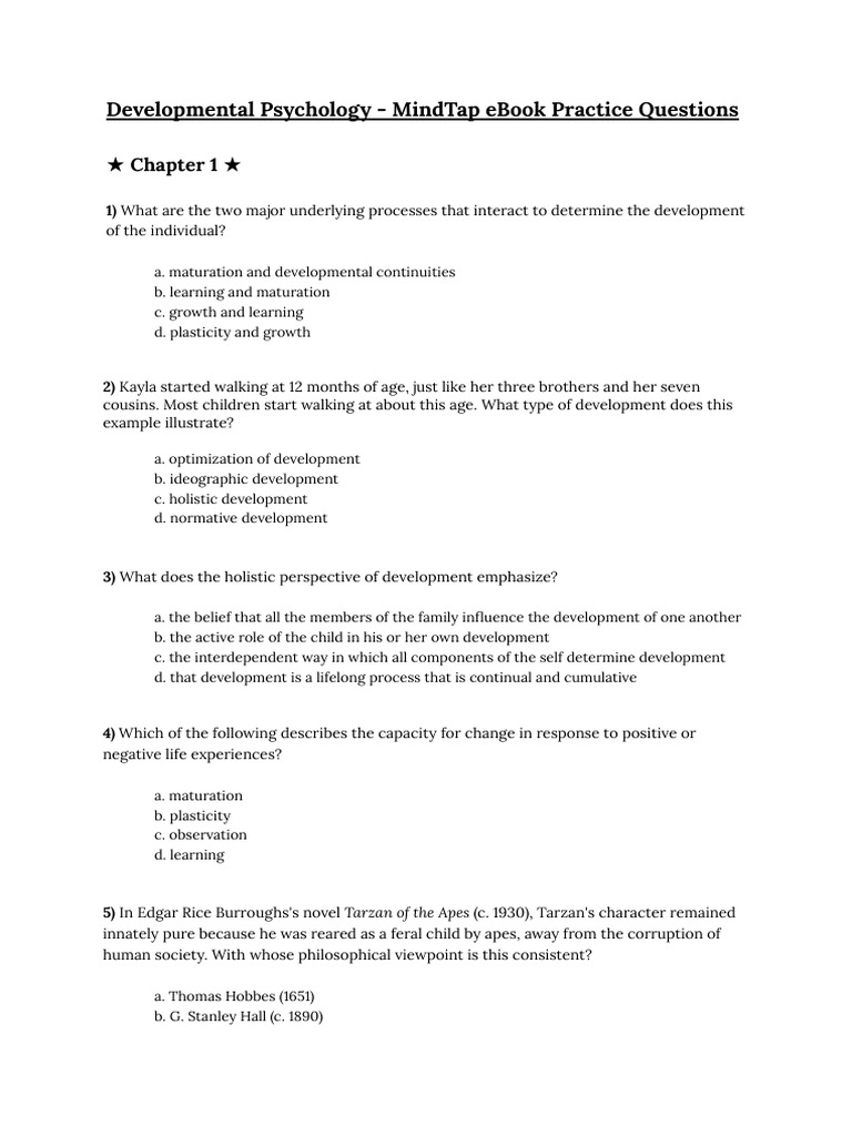 Developmental Psychology Quiz | PDF | Zygosity | Dominance (Genetics)