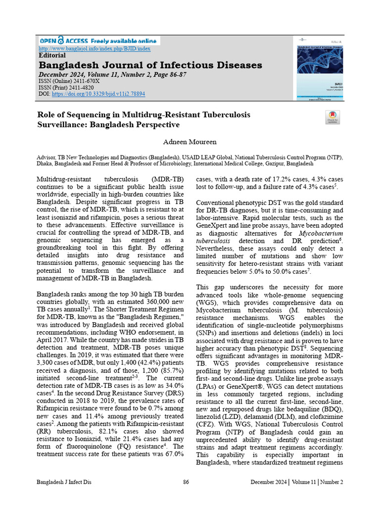 Role of Sequencing in Multidrug-Resistant Tubercul | PDF | Tuberculosis ...