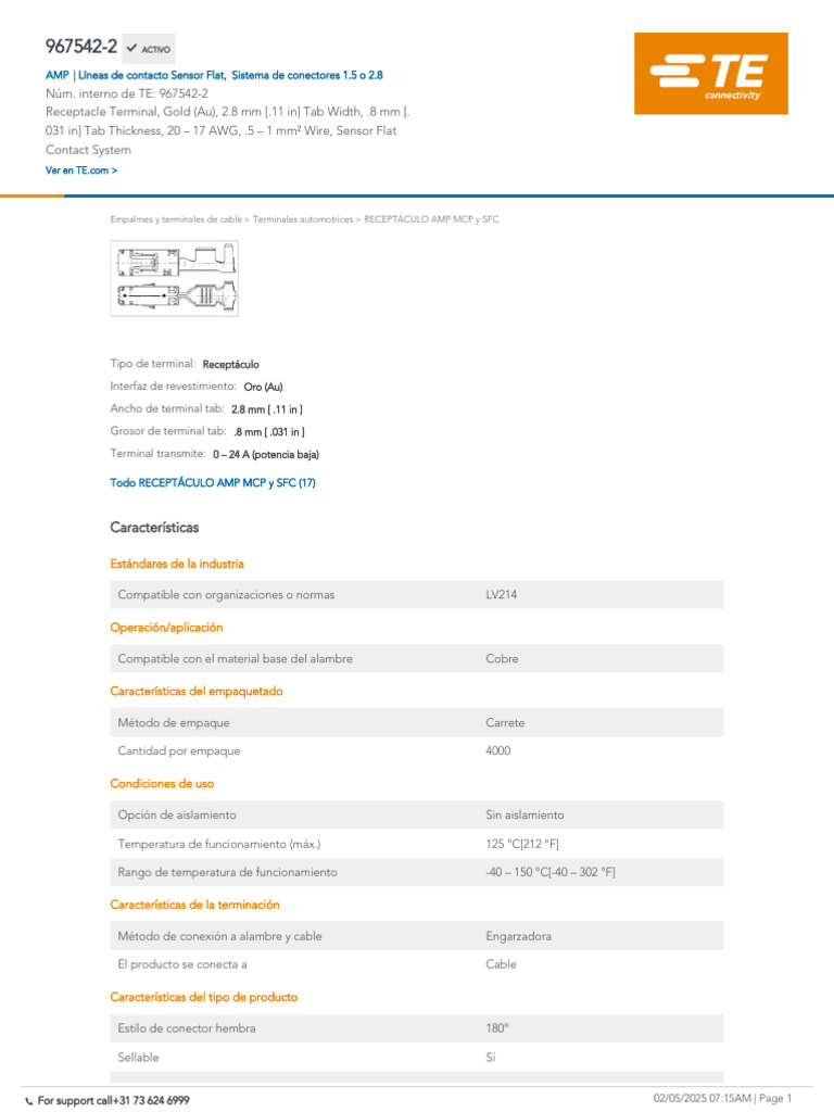 Product 967542 2.datasheet | PDF | Conector eléctrico | Bienes ...