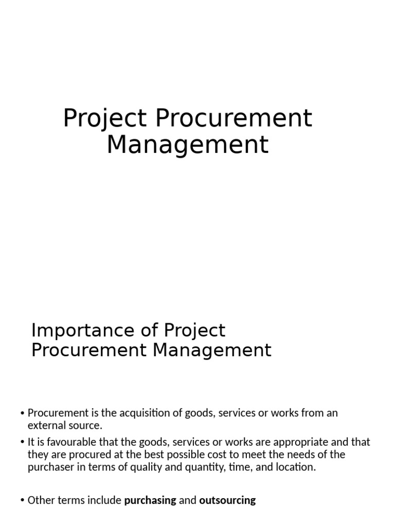 Effective Project Procurement Management | PDF | Procurement | Business