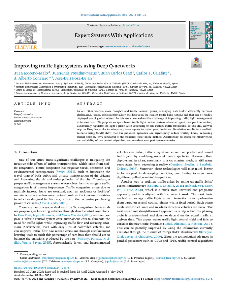 Improving Traffic Light Systems Using Deep Q-Networks | PDF