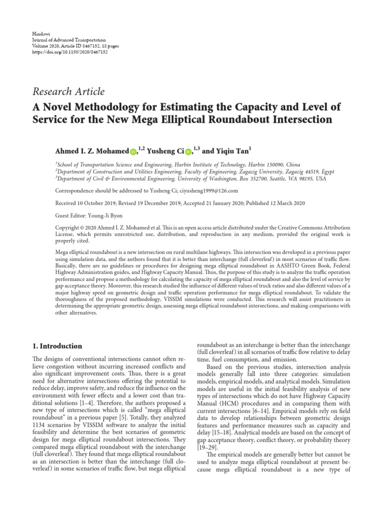 A Novel Methodology For Estimating The Capacity and Level of Service ...