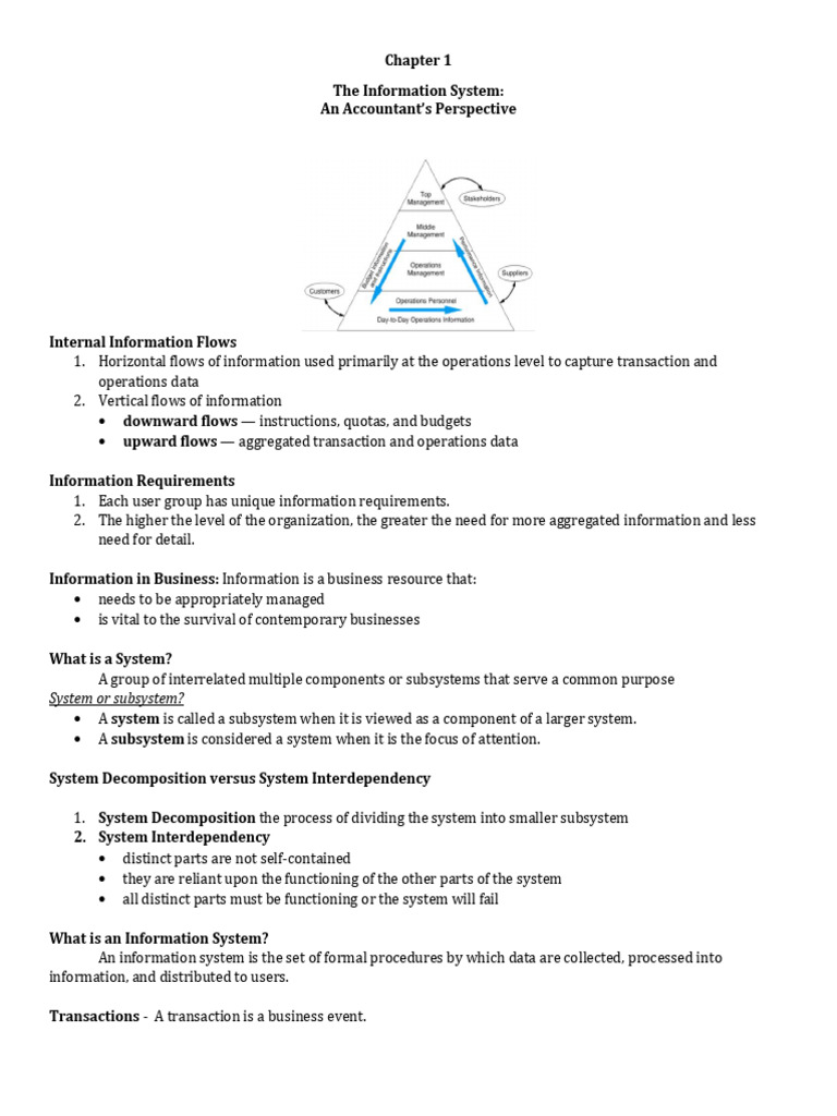ACCOUNTING INFORMATION SYSYTEM Chapter 1 | PDF | Audit | System