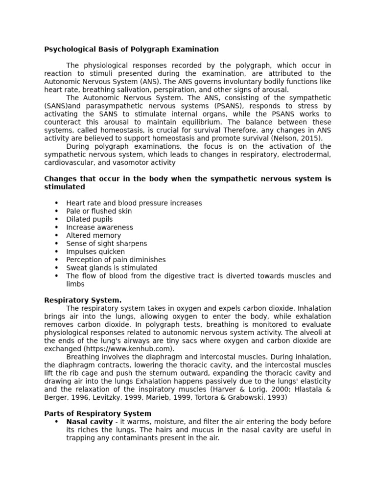 Understanding Polygraph Physiology | PDF | Respiratory Tract | Lung