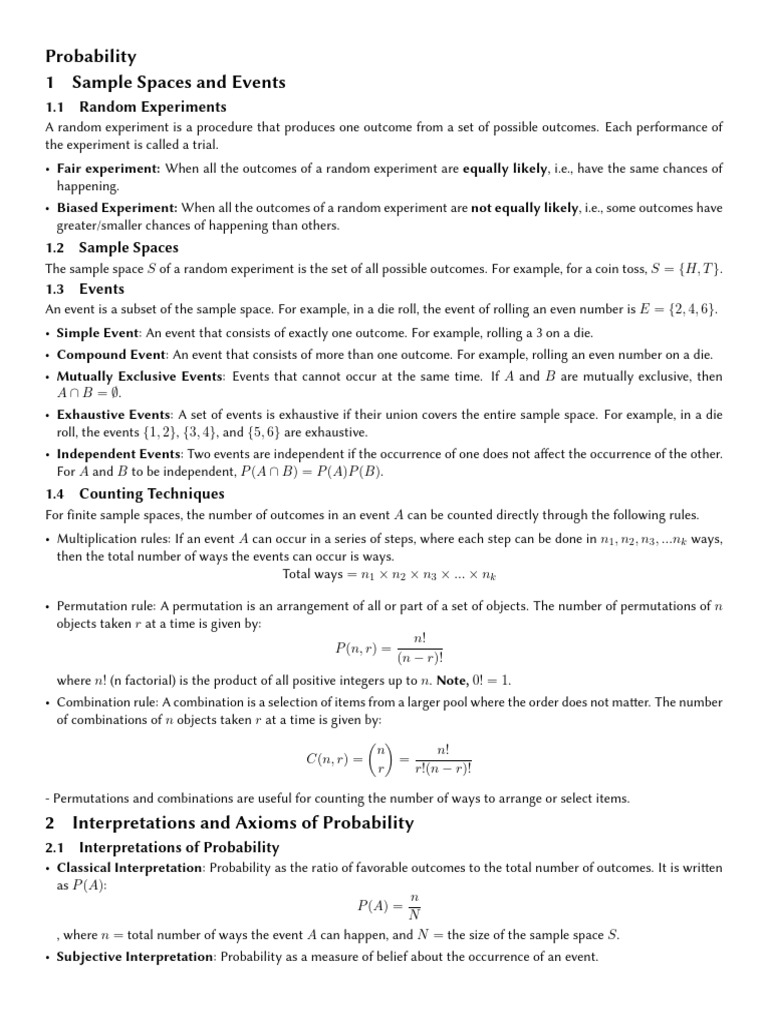 probability - lecture notes (1) (1)(1) | PDF | Probability | Sampling ...