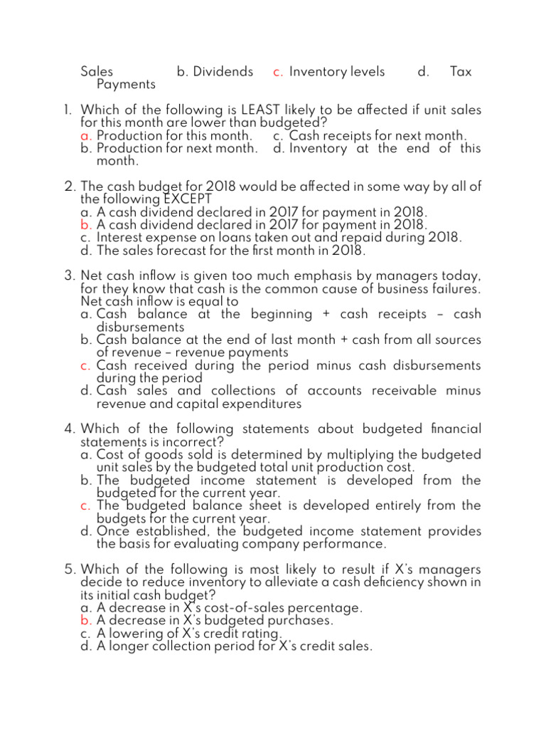 Reviewer in Budgeting-Part 3 | PDF | Revenue | Expense