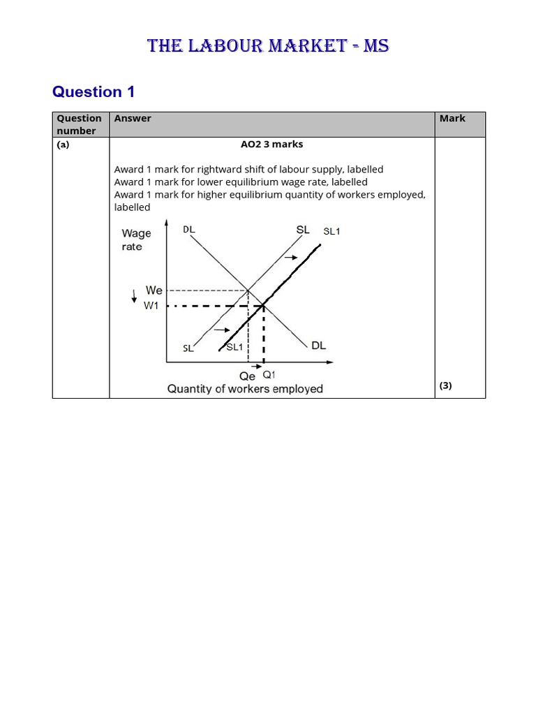 The Labour Market - MS - Extra | PDF | Labour Economics | Employment