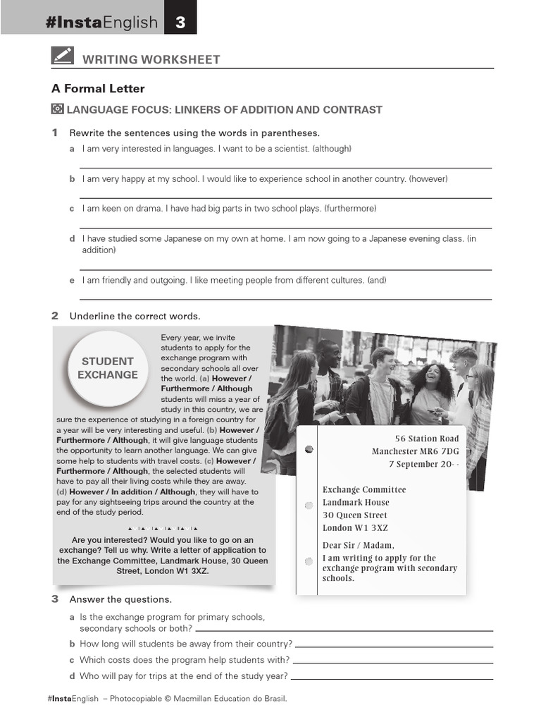 Insta 3 - Writing Worksheet - Formal Letter | PDF | Communication ...