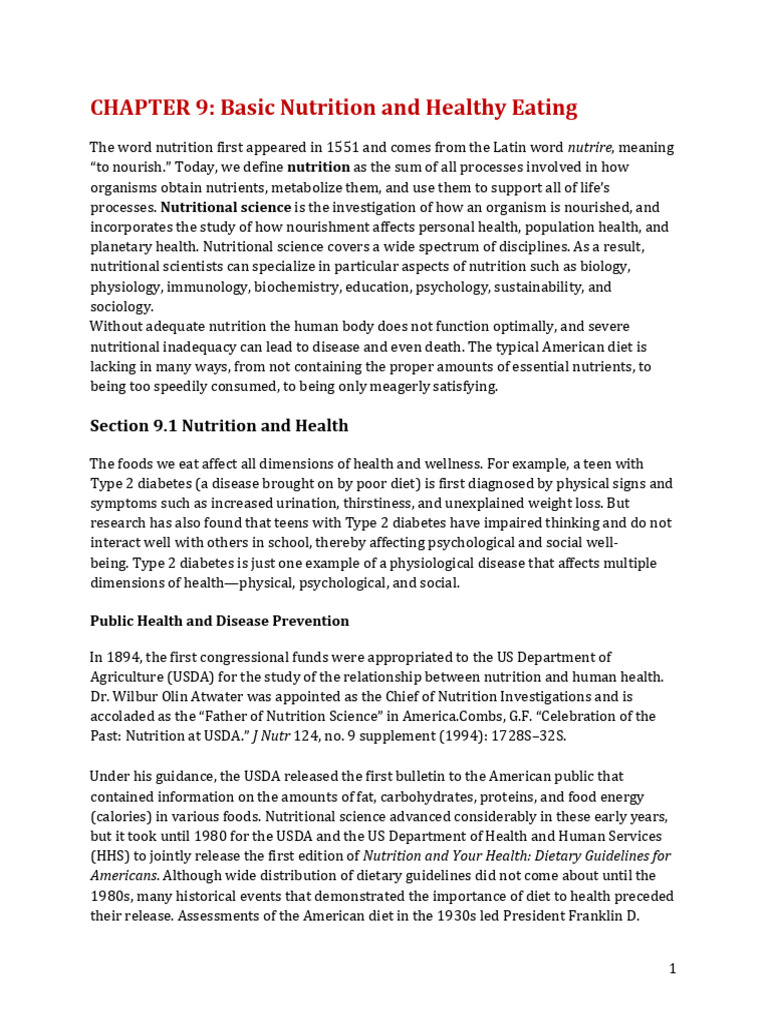Nutrition's Role in Health and Disease | PDF | Fat | Carbohydrates