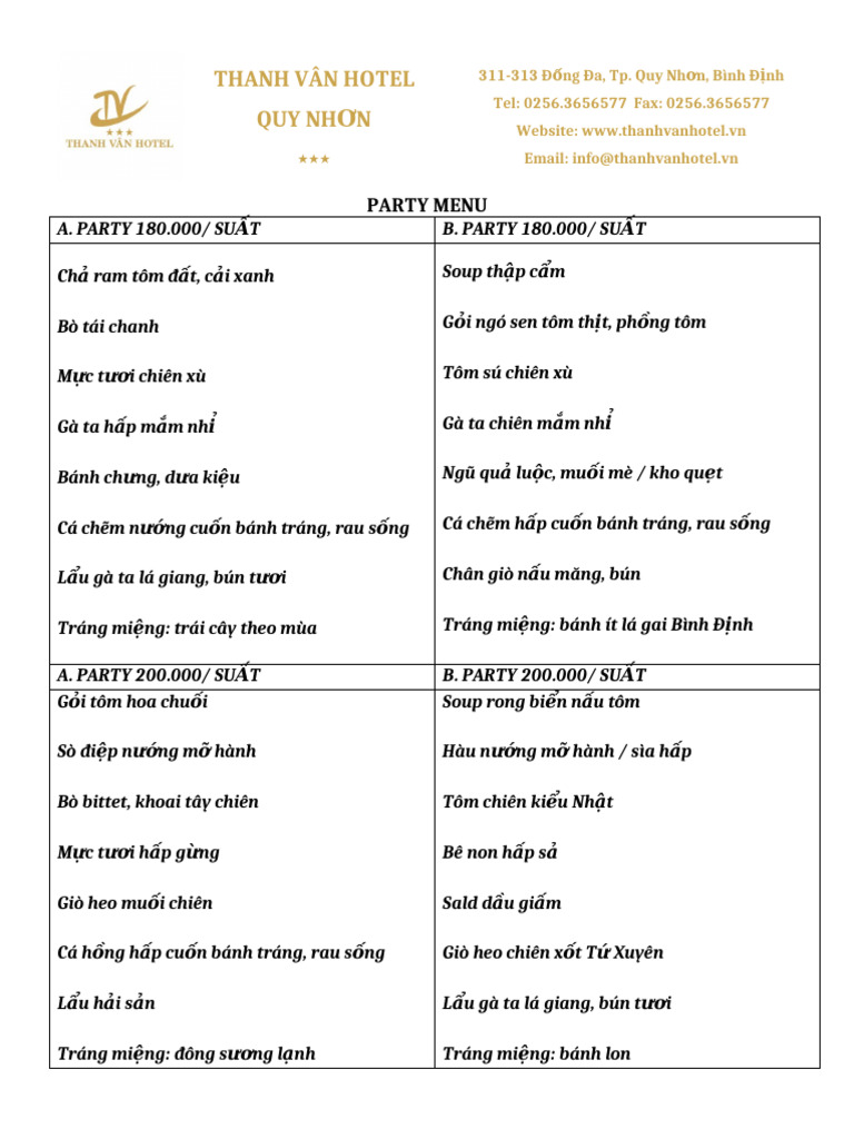 Party Menu | PDF