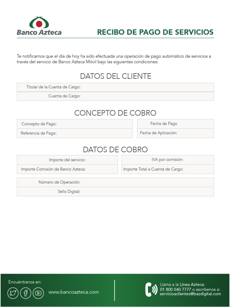 Recibo de Pago de Servicios TELMEX | PDF
