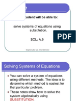 Solve Systems by Sub