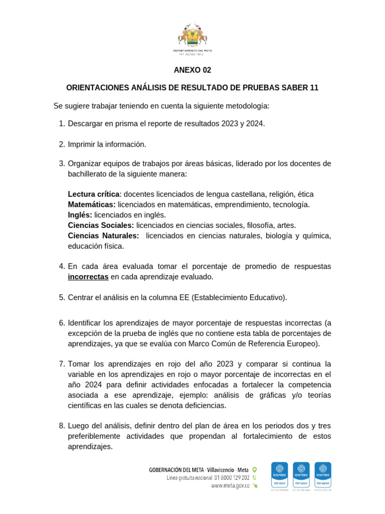 Análisis de Resultados Pruebas Saber 11 | PDF | Science | Aprendizaje