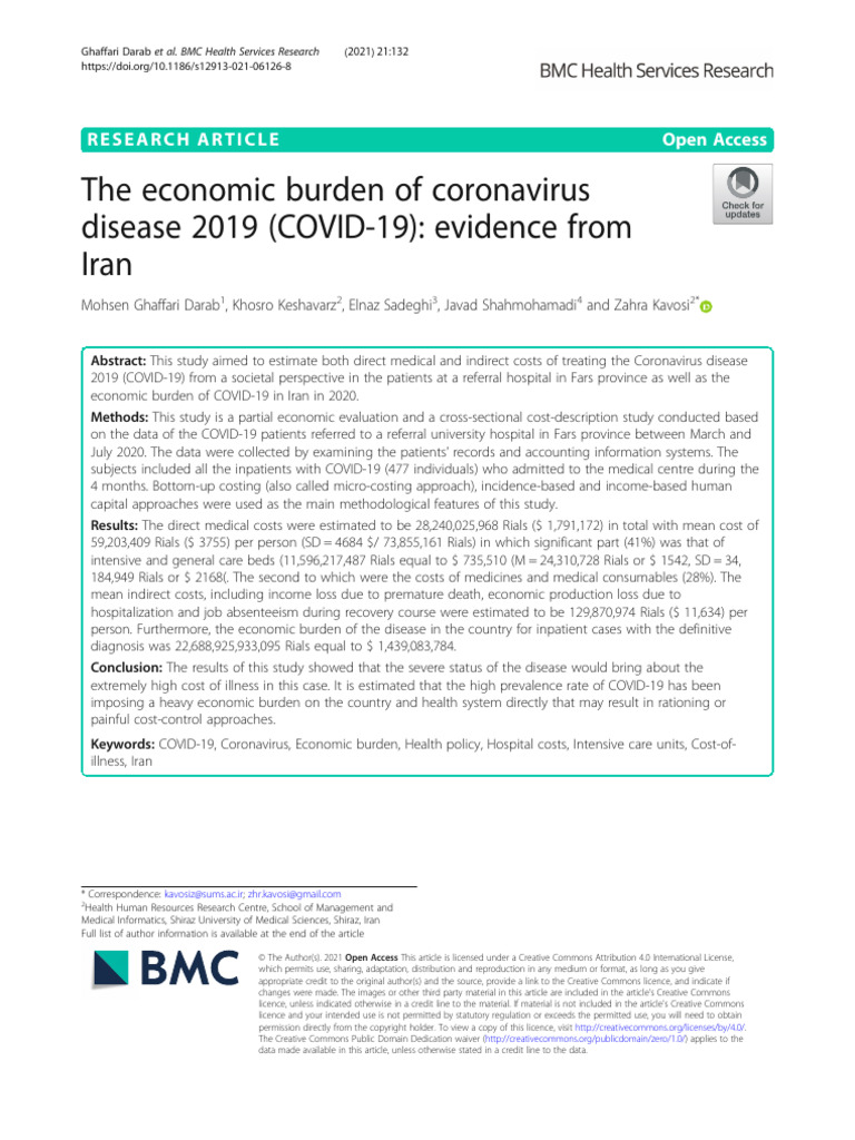 The Economic Burden of Coronavirus | PDF | Intensive Care Unit | Hospital