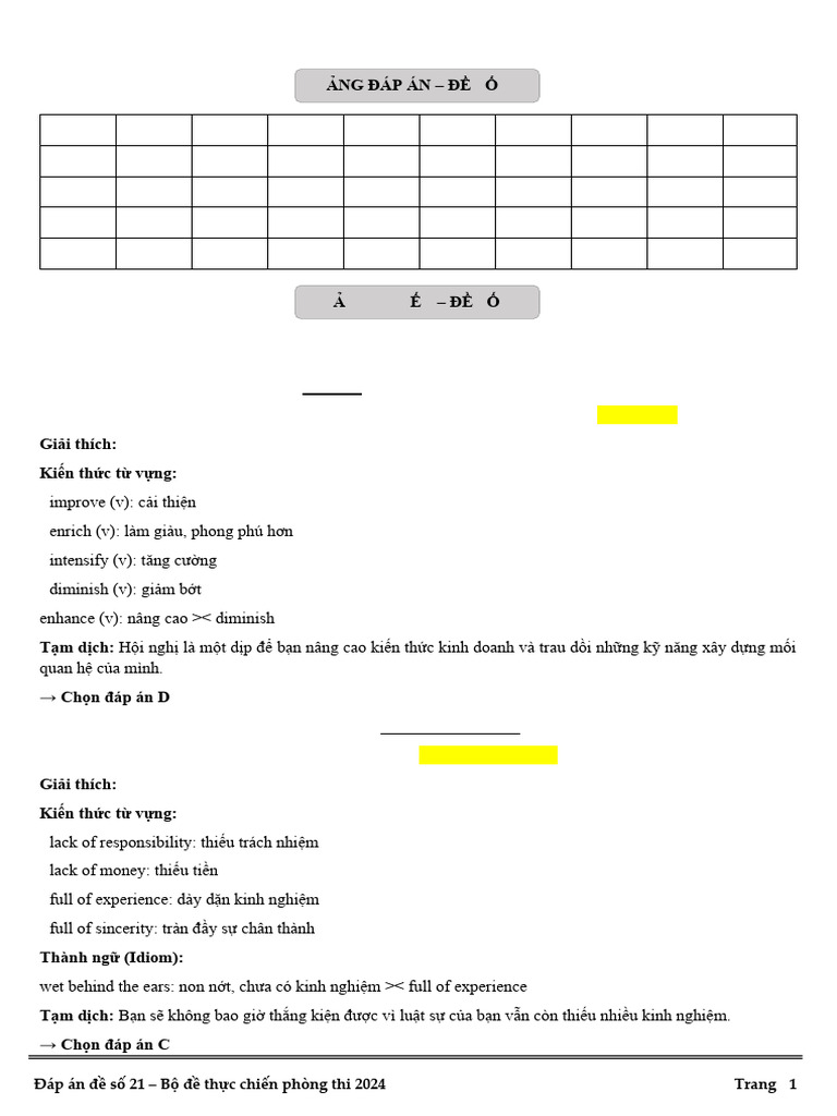 HDG de So 21 Mon Tieng Anh | PDF