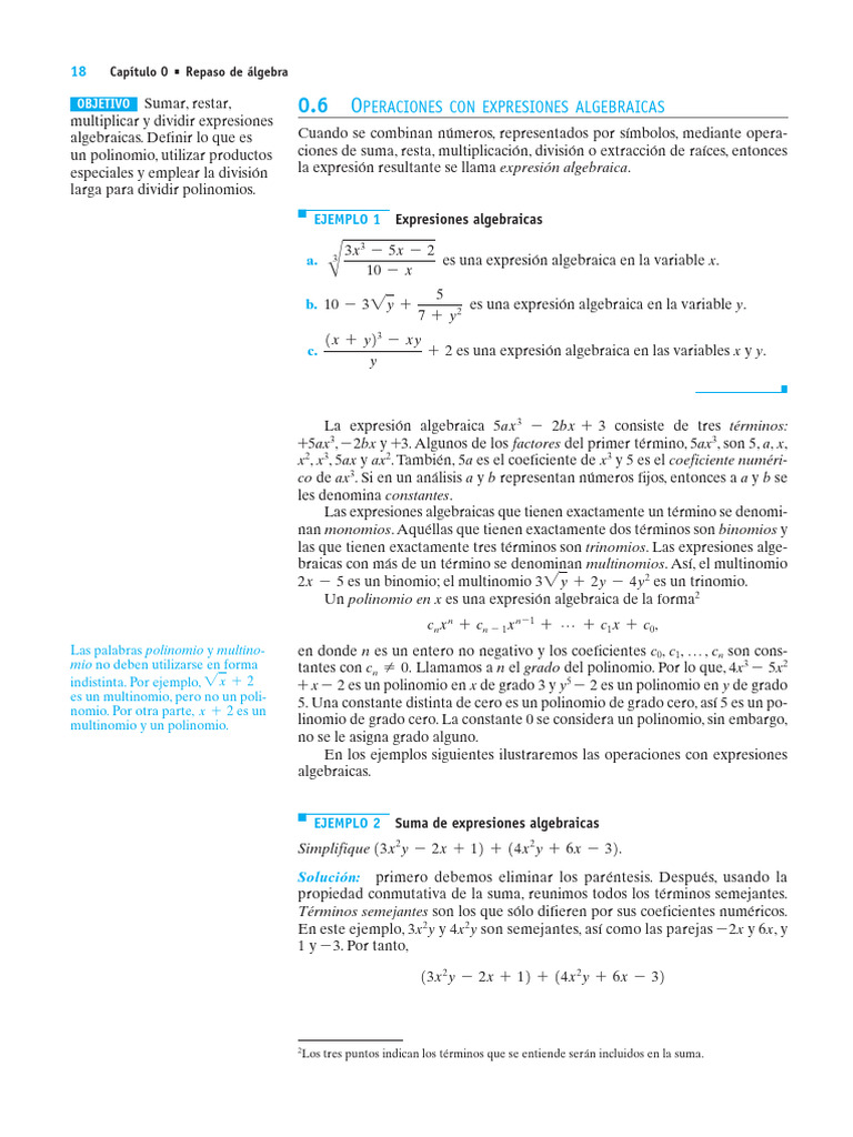 Operaciones con Expresiones Algebraicas | PDF | Factorización ...