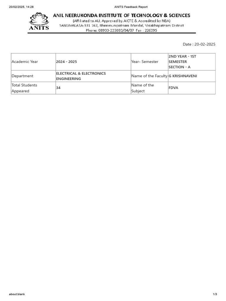 Electrical Engineering Feedback Report 2025 | PDF | Cognition