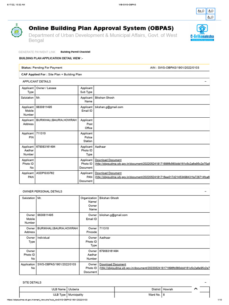 Building Plan Approval Process in WB | PDF