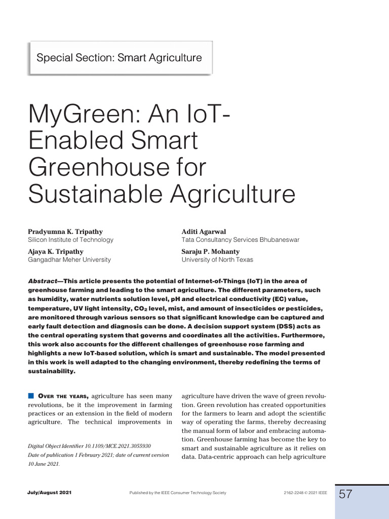 IoT-Enabled Smart Greenhouse Solutions | PDF | Agriculture | Internet ...
