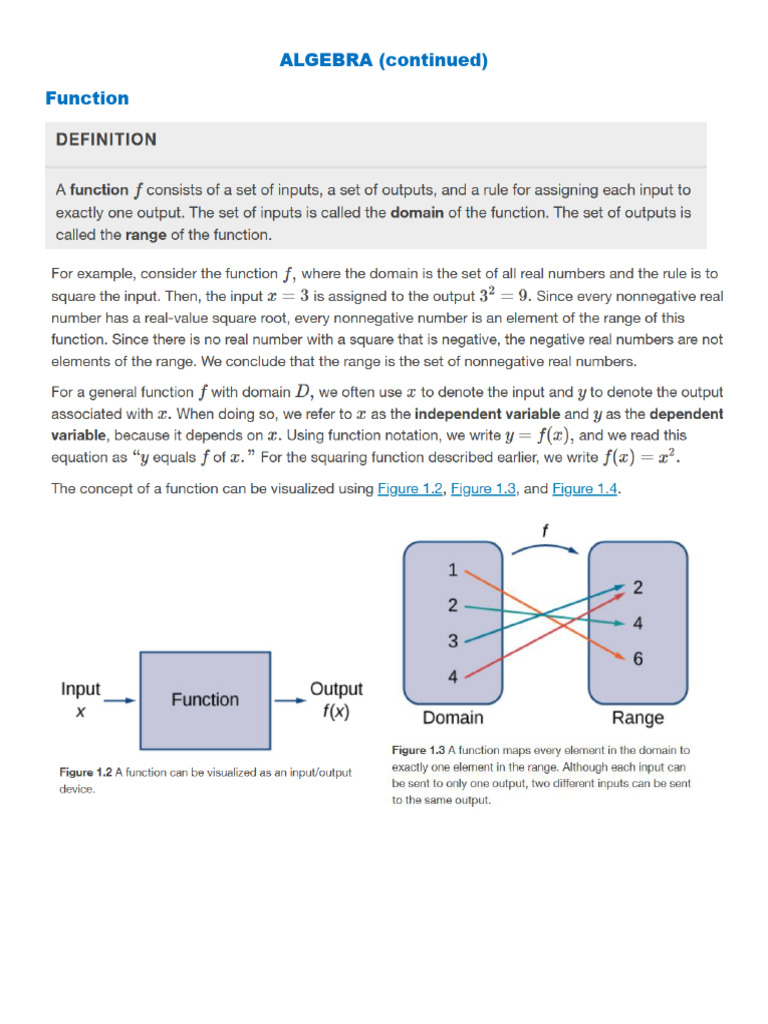 ALGEBRA Continued | PDF