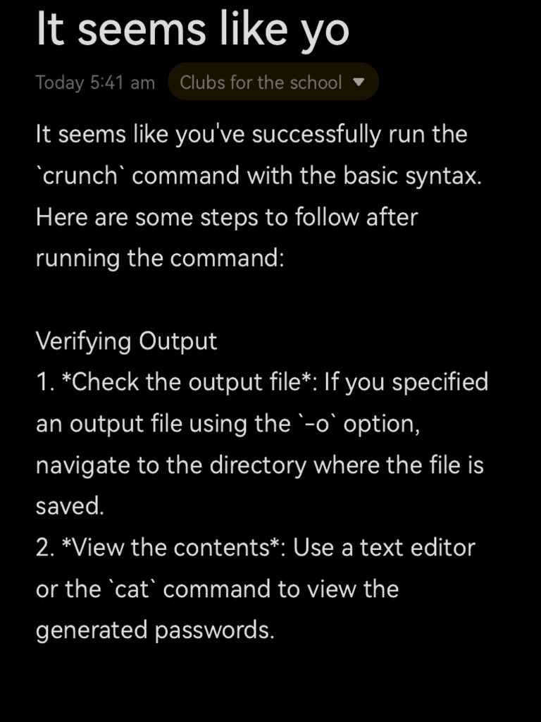 Crunch Command Usage Guide | PDF