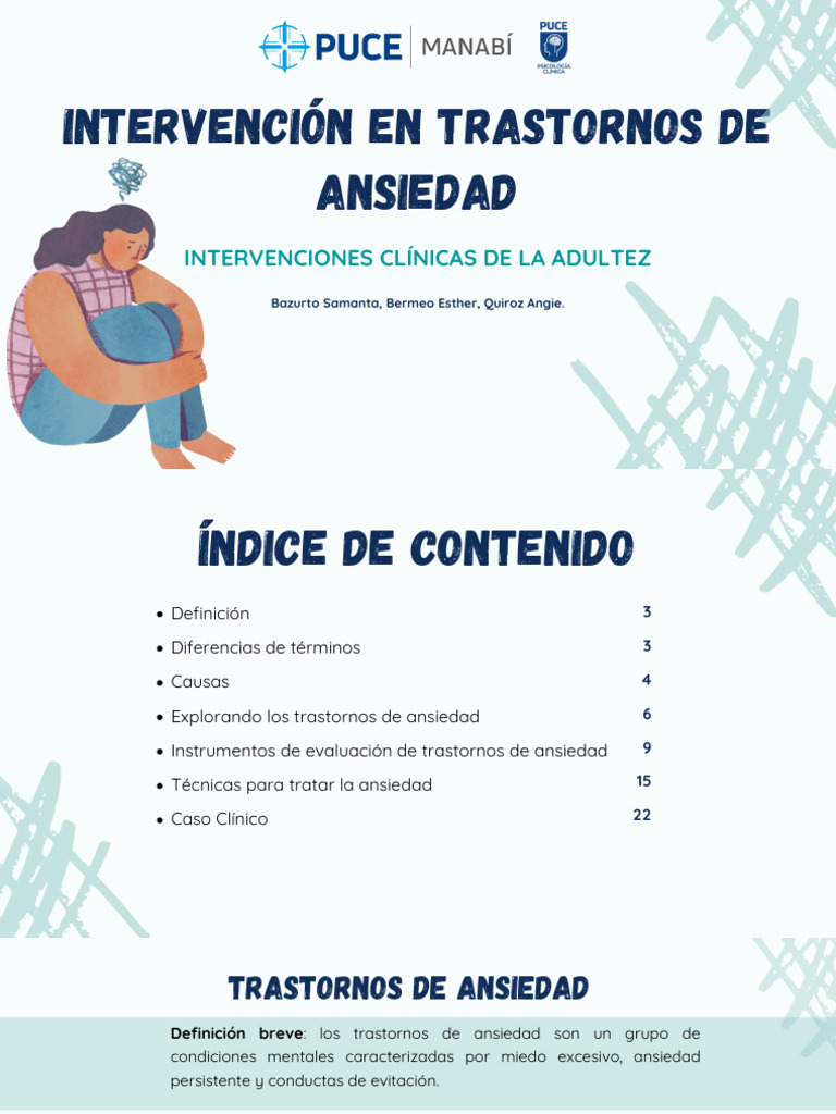 Intervenciones en Trastornos de Ansiedad | PDF | Trastorno de ansiedad ...