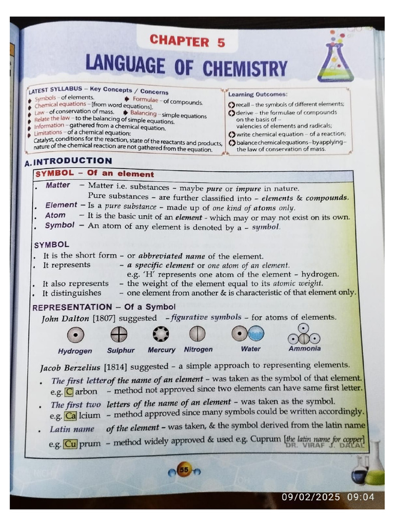 Language of Chemistry Chapter 5 | PDF