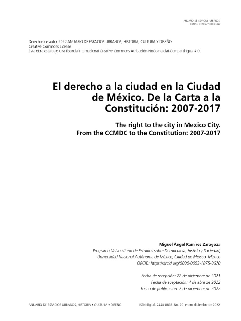 Derecho a la Ciudad en CDMX: 2007-2017 | PDF | México | Derechos humanos