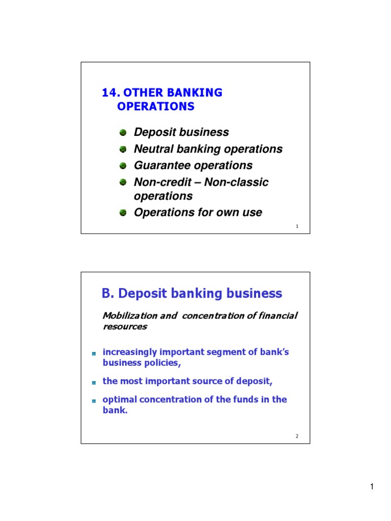 ENG B14 Other Banking Operations | PDF | Factoring (Finance) | Guarantee