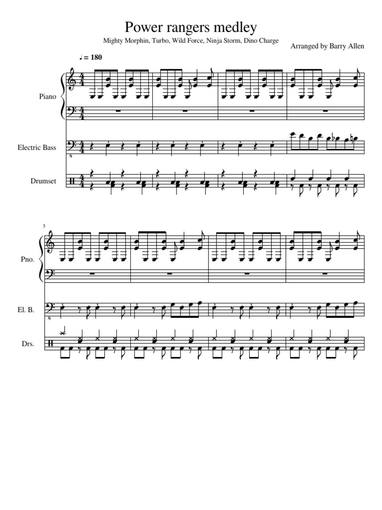 Power Rangers Medley | PDF