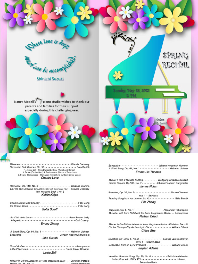 Recital Program - SPRING 2021 | PDF | Classical Music