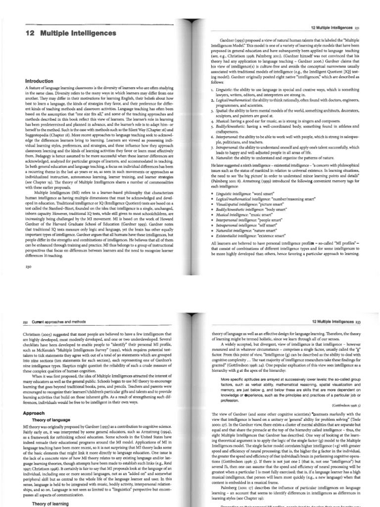 Multiple Intelligen | PDF