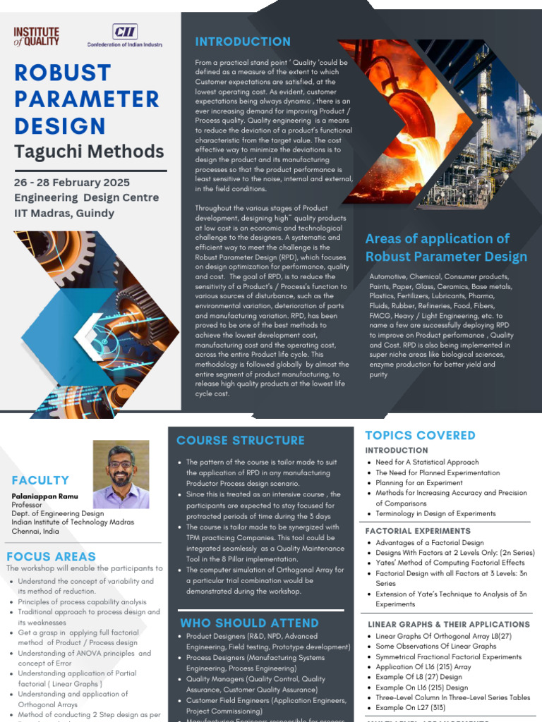 Robust Parameter Design Workshop 2025 | PDF | Experiment | Engineering