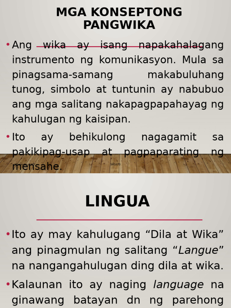 Mga Konseptong Pangwika Lesson 1 1 | PDF